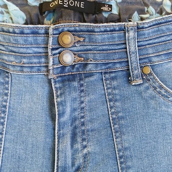 One 5 One Five Pocket Denim Ankle Cropped Jeans 12 Blue - Picture 6 of 16